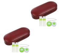 TOVINANNA 2 Set organizer per il trasporto degli occhiali Doppio custodia per occhiali da sole antigraffio display cordino comoda custodia per occhiali accessorio contatti vello fine rosso