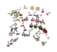 TOVINANNA 20 Paia Orecchini Bottone con Cuori e Frutta Colorati Piccoli Accessori Leggeri e Divertenti per Adulti Design Smaltato Everyday