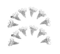TOVINANNA 20 Pezzi Ciondolo con dente di squalo Dente fai da te Ciondolo dei denti portachiavi dente Lega di zinco Silver