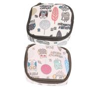 TOVINANNA 2pezzi Borse Porta Assorbenti Multi-funzione e Compatte Per Periodo Eleganti Pochette Per Assorbenti e Piccole Cose Owl Bianca Owl