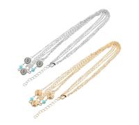 TOVINANNA 2pezzi Catena Per Capelli Da Donna Fascia Per Capelli Bohémien Copricapo Per Festa Accessorio Per Acconciatura