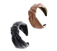 TOVINANNA 2pezzi Fasce Per Pu Per Donne Nodo Creativo Per Sport Trucco Spa e Yoga Fasce Elastiche Pelle Sintetica Per Relax e La Del Viso