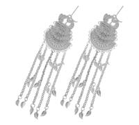 TOVINANNA 2pezzi Fermacapelli Vintage Catena a Piuma di Pavone in Lega Argento, Accessori per Chioma Donna Resistenti e Versatili per Acconciature Tradizionali