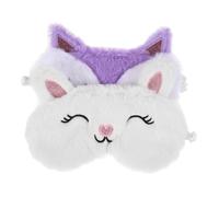 TOVINANNA 2pezzi Maschera Per Occhi in Peluche Morbido Benda Per Dormire Che Blocca La Luce Design Volpe e Coniglio Bianco Cintura Regolabile Per Ragazza Adolescenti Ragazze Donne
