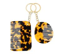 TOVINANNA 2pezzi Pettine Portachiavi Mini Acetato Leopardato Pettini Larghi e Accessorio Per Funzionalità Occasione