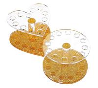 TOVINANNA 2pezzi Portapennelli Per Unghie in Acrilico Con Fori Multipli Organizer Per Pennelli Nail Art Forma Rotonda e Cuore Leggero e Facile Da Pulire Per Saloni e Appassionati Di Nail Gel