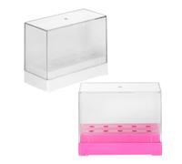 TOVINANNA 2pezzi Scatola Organizzatrice Per Testine Di Trapano Per Unghie Contenitore Per Testine Di Finitura Manicure Bianchi e Pratica e Resistente Per Estetiste e Appassionati Di Nail Art