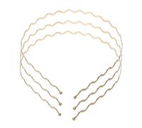 TOVINANNA 3 Pezzi fascia ondulata fascia da donna stile semplice del cerchio per lavare il cerchio per i del viso Cerchio per in metallo fasce donne ferro da stiro D'oro