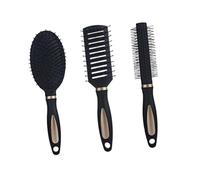 TOVINANNA 3 Pz le pettinano hair brush cuoio capelluto per cuoio capelluto scalp massager pettine lisciante pettine per per donna Black