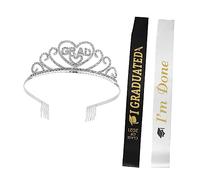 TOVINANNA 3pezzi Fasce Per Laurea Lettere Stampate Cintura e Copricapo Da Galateo Per Feste Di Comodo e Facile Da Indossare