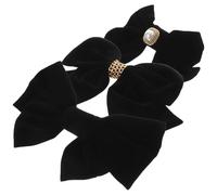 TOVINANNA 3pezzi Fermagli Per Capelli Fiocco in Velluto Francese Fiocco Di Perle Forcina Vintage Adatti Donne Di Tutte Le Età Per Uso Quotidiano Scuola Chiesa