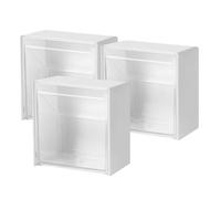 TOVINANNA 3pezzi Organizzatore Bagno Murale Scatola Per Cotton Fioc Batuffoli e Rossetto Design e Colore Bianco Per Vanity e Bagno