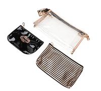 TOVINANNA 3pezzi Pochette Trasparente Per Cosmetici e Toiletta Di Borse Da Viaggio Stile Elegante Con Motivo Labbra Per Make-up e Prodotti Di Bellezza