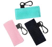 TOVINANNA 3pezzi Sacchetto Per Lip Balm Maglia Con Portachiavi Porta Rossetto Custodia Per Lucidalabbra Comodo e Leggero Colori