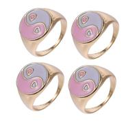 TOVINANNA 4 Pezzi Anello Tai Chi Bagua Gioielli Creativi Per Le Dita Le Ragazze Suonano Gioielli Da Dito Da Donna Anello a Forma Di Cuore Anello Elegante Bellissimo Anello Lega Di Zinco