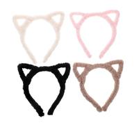 TOVINANNA 4 Pezzi Cerchietto con orecchie di gatto vuote costume da orecchie di gatto volto di lavaggio della fascia fasce per orecchie di gatto per ragazze costume da gatto Peluche