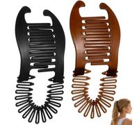 TOVINANNA 4 Pezzi Fermagli per Chioma Banana in Plastica Nera per Donne e Ragazze, Design Semplice e Confortevole, Adatti per Matrimoni e Ogni Altra Occasione, per Chioma Spessi
