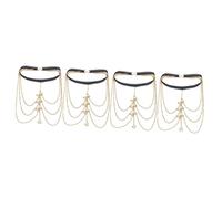 TOVINANNA 4 Pezzi gioielli a catena della coscia per le donne stratificato catene delirio catena della coscia da spiaggia accessori per il corpo gioielli della catena del ventre per le donne
