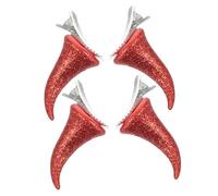 TOVINANNA 4 Pezzi Mollette Per Corna Da Diavolo Glitter Demone Clip A Coccodrillo Halloween Diavolo Corno Fermagli Per Halloween Cosplay Forcine Accessori Per Feste In Costume