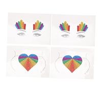 TOVINANNA 4 Pz Adesivo glitterato arcobaleno adesivi accessori per il dell'orgoglio body painting bodypaint adesivo volto lgbt adesivo per il viso etichetta