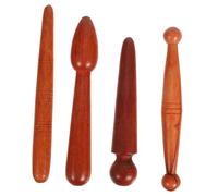 TOVINANNA 4pezzi Bastoncini in Legno Per Massaggi Agopressione Strumenti Manuali Per Riflessologia Piedi e Mani Massaggiatore Portatile Per Punti Trigger Terapia Energetica Facile Da Usare