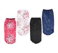 TOVINANNA 4pezzi Cappello Protettivo Per Lunghi Satin Elasticizzato Con Ampia Visiera Per Notte e Dei Floreale Scuro