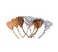 TOVINANNA 4pezzi Cerchietti Per Orecchie Animali Motivi Leopardo Zebra Tigre e Giraffa Accessori Per Cosplay e Feste Per Adulti