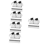 TOVINANNA 5 Set Custodia Modellato Favore Piccolo Corse Campione Nozze Sacchi Stringa Tessuto Sacchetti per Ragazze Black Organza 10 Pezzi*5