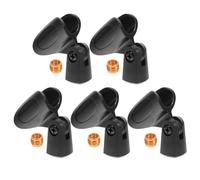 TOVINANNA 5 set Pinza Microfono Supporto Clip in Plastica Nera per Microfono Wireless e Dinamico Adatta per Aste da Facile da Installare e Duratura