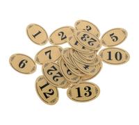 TOVINANNA 50 Pezzi Etichette Numerate Ovali, Adesive e Impermeabili, Oro | Acrilico Forte Presa, Incisione Chiara, per Contenitori e Porte D'albergo in Magazzini e Club