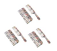 TOVINANNA 6 Pz Pettine in acetato Pettine da parrucchiere denti larghi premium lisciante per acconciature i rotante portatile Foglio di acetato