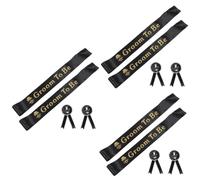 TOVINANNA 6 Set Spalla spalla e seni suite svelare genere paillettes addio al nubilato sposo nozze fascia in raso fascia per la festa di fidanzamento gruppi di galateo di festa Stoffa Nero