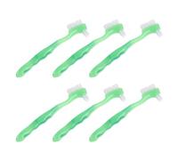 TOVINANNA 6 Spazzolini Morbidi per Dentiere con Doppia Testa, Setole Delicate e Impugnatura Ergonomica Antiscivolo, Strumento la Pulizia Profonda delle Protesi Dentarie per Anziani, Uso