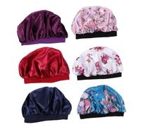 TOVINANNA 6pezzi Cappelli Da Notte Con Fascia Larga Protezione Per Durante Sonno Per Donne e Ragazze Con Ricci o Lisci Confezione Mista Di Casual