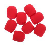 TOVINANNA 8 Pezzi Copertura Microfono in Spugna Rossa Antivento per Microfono Palmare Parabrezza, Fodera Riutilizzabile per Ktv, Registrazioni Domestiche e Discorsi Pubblici