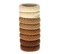 TOVINANNA 8 pezzi Fasce Elastiche Spesse per Capelli Donna e Ragazza da Accessori per Coda di Cavallo Resistenti ed Elastiche Fasce Color Caffè con Trama Rombi per Uso Quotidiano