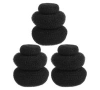 TOVINANNA 9pezzi Ciambelle per Chignon in Nylon Flessibili Modellatori per Chignon Neri Strumenti per Styling di Ciambella per Capelli Lunghi o Corti Perok Eleganti e Spettinati
