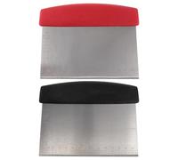 TOVINANNA Affettatrice per Impasto in Acciaio Inox con Scala di Misurazione 2 Pezzi Utensile da Cucina per Tagliare e Raschiare per Cottura su Piastra in Ghisa Colore Casuale