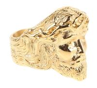 TOVINANNA anello da uomo Uomini primo anello uomo Volere religioso per maschio inciso Gesù suona Acciaio inossidabile Golden