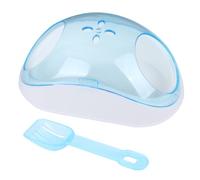 TOVINANNA Bagno di con Pala per Criceti e Piccoli Domestici in Plastica Design Semitrasparente e Ergonomico Colore Casuale per Casa e Viaggio