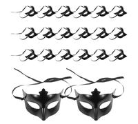 TOVINANNA Base per Maschera Fai da Te di Halloween in Plastica Nera Set da 20 Pezzi Base per Mezzo Viso Leggera e Stabile Cosplay e Decorazioni Creative