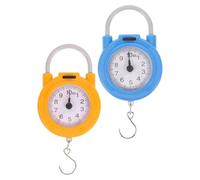 TOVINANNA Bilancia Elettronica Portatile per Bagagli Set 2 Pezzi con Gancio, Mini Bilancia a Molla Digitale ad Alta Precisione, per Viaggi e Spedizioni, Colori Giallo e Blu