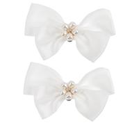 TOVINANNA Bows and Pearls Decorative Shoe Clips for Weddings Prom Special Occasions Elegant Removable Accessories for Footwear and More