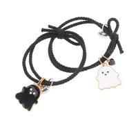 TOVINANNA Bracciale Coppia Magnetico in Corda Elastica Nera Charm Cuore, Set 2 Pezzi per Attività All'aperto e Celebrazioni Significative