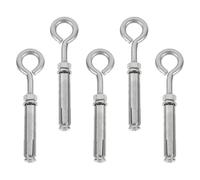 TOVINANNA Bulloni di Espansione in Acciaio Inox 304 M6 Anello di Sollevamento Set da 5 Pezzi per Tombini Ganci a Vite Antiruggine Adatti per Muratura Cemento e Strutture Pesanti