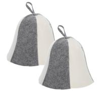TOVINANNA Cappello da sauna in feltro, 2 pezzi, cappello da bagno in lana russa, traspirante, con passante per accessori da bagno, per uomini e donne, sauna, doccia, bagno a vapore (bianco e nero)