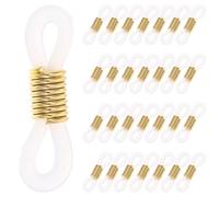 TOVINANNA Catene per Occhiali 100 Pezzi Connettori in Silicone e Ferro, Gommini Antiscivolo Trasparenti, Accessori Pratici per Cordini e Fissaggio Occhiali da Sole Donna