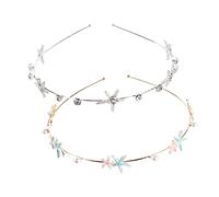 TOVINANNA Cerchietto Per Chioma Stelle Marine e Strass, 2 Pezzi, Accessorio Per Matrimoni e Riunioni Di Famiglia, Per Donne e Ragazze