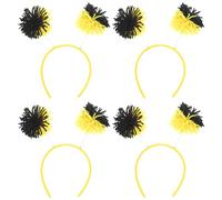 TOVINANNA Cerchietto Pompon Soffice a Forma di Ape 4 Pezzi, Fascia per Costume da Ape Leggera e Confortevole, Accessorio Copricapo per Feste di Compleanno e Giorno Dell'indipendenza, Adatto