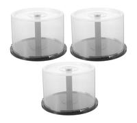 TOVINANNA Contenitore per CD e Dvd Impilabile da 3 Pezzi in Plastica Trasparente 5,5X3,1" per Archiviazione Casa e Ufficio Design a Cupola